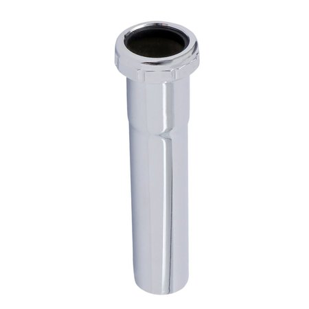 EVERFLOW Slip Joint Extension Tube for Tubular Drain Applications, 17GA Chrome Plated Brass 1-1/2"x12" 52412